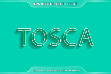 Text effect in 3d tosca words font styles theme vector