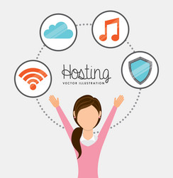 web hosting design vector image