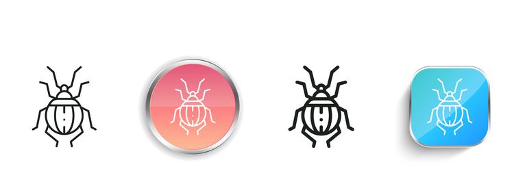 beetle icon thin linear regular and button style vector image