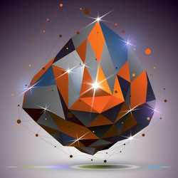 creative asymmetric polished object with lines vector image