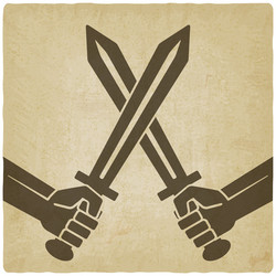 crossed swords old background vector