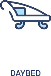 daybed concept 2 colored icon simple line element vector image