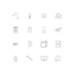 education and science simple linear icons set vector image