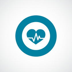 heart pulse bold blue border circle icon vector