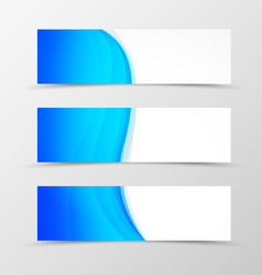 set of header banner wave design vector image