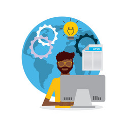 software developer and programmer vector image
