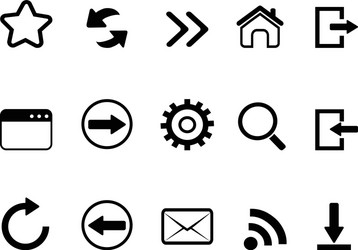 Black and white social media icons on transparent Vector Image