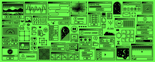 Y2K Rave Computer Interface vector image
