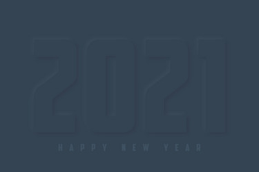 2021 new year text card with shadow and light vector image