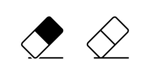clean eraser icon set ideal for correction vector image