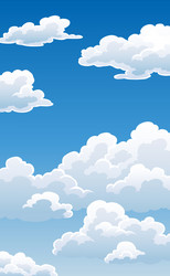 Day with clouds weather app screen mobile vector