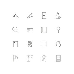 Education and science simple linear icons set vector