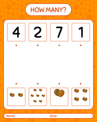 how many counting game with balloon worksheet vector image