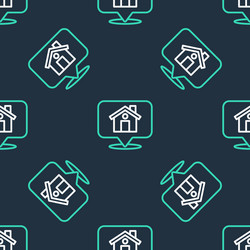 line map pointer with house icon isolated seamless vector image