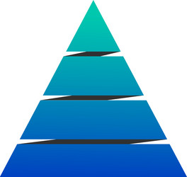 pyramid chart with four elements isolated vector image