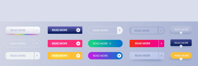 read more buttons set rectangle templates vector image