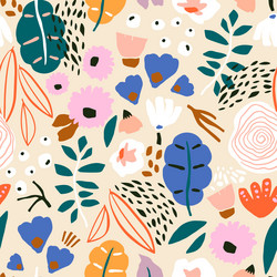 Floral abstract seamless pattern design Royalty Free Vector