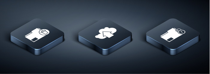 set isometric delete folder and lock vector image
