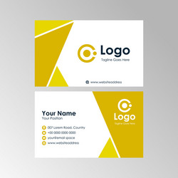 Simple clean fresh yellow geometric business card vector