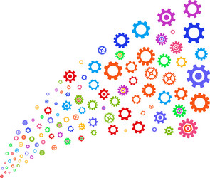 source stream of gears and cogs vector image