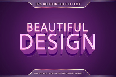 text effect in 3d beautiful design words font vector image