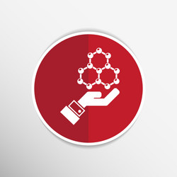 Checkmark on hand web icon design vector