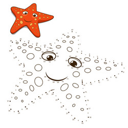 Connect the Dots Starfish Game vector image