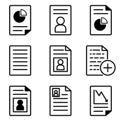 docs flat icon set isolated on white background vector image