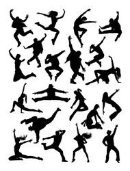 Dynamic Dancer Silhouette Vector Image