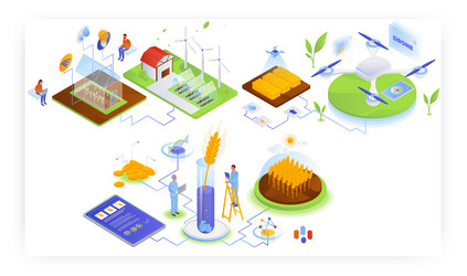 Steel industry isometric set Royalty Free Vector Image