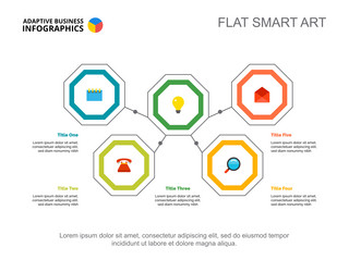 Five principles strategy slide template Royalty Free Vector