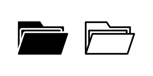 folder icon set for file management vector image