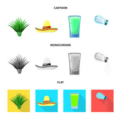 isolated object of cafe and latin symbol set vector image