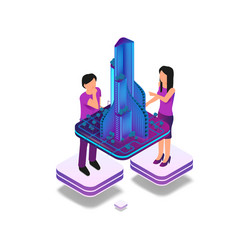 isometric image augmented reality for architect vector image