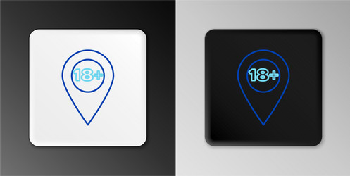line map pointer with 18 plus icon isolated vector image