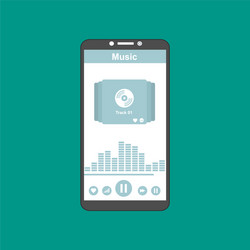 media player application app template with flat vector image