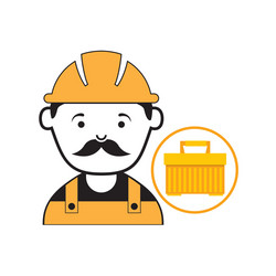 Plastic tool box worker construction vector