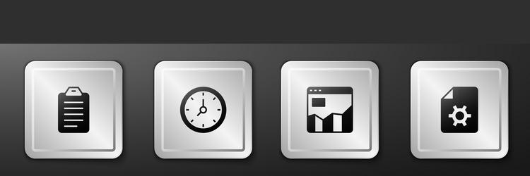 set to do list or planning clock graph chart vector image