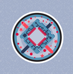 computer processor chip vector image