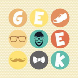 hipster retro geek vector image