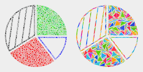 Pie chart mosaic icon triangle items vector