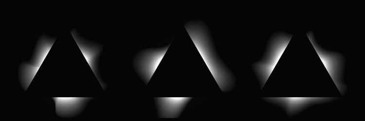 set of triangle illuminate light frames vector image