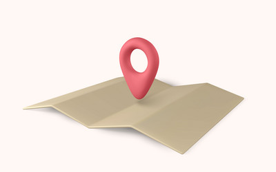 3d pin point marker with shadow location icon vector image