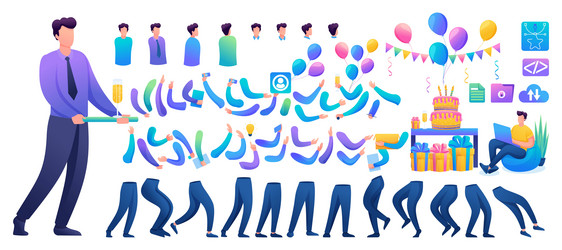 constructor for creating a fun teen man create vector image