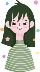 cute girl smiling portrait character avatar vector