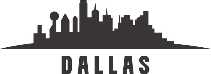 Dallas Skyline Silhouette Vector Image