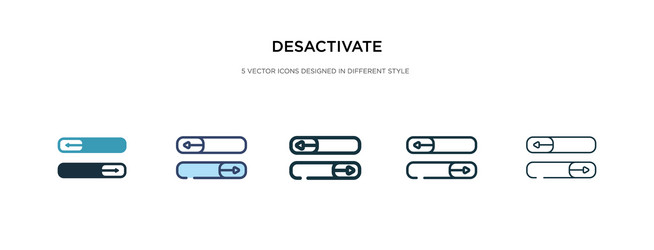 desactivate icon in different style two colored vector image