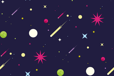 seamless pattern with stars and comets vector image