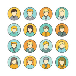 Set of private avatar icon vector