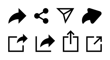 set of share button icon in trendy style vector image